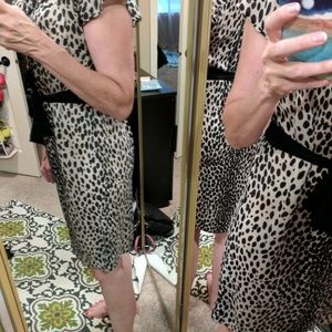 Striking animal-print dress.